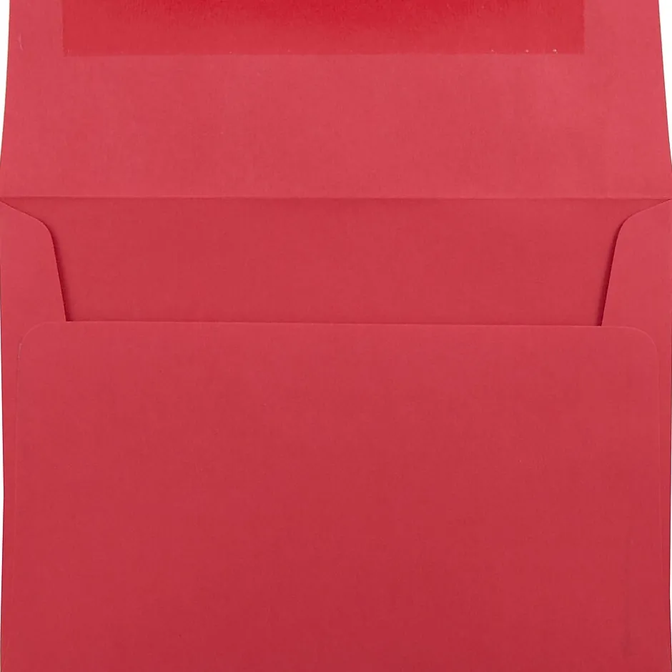 JAM Paper A7 Colored Invitation Envelopes, 5.25 x 7.25, Red Recycled, 50/Pack (15945I)* Business