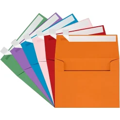 JAM Paper A2 Colored Invitation Envelopes, 4 3/8" x 5 3/4", Assorted Colors, 150/Pack (956A2brogvy)* Business
