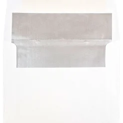 JAM Paper A6 Foil Lined Invitation Envelopes, 4.75 x 6.5, White with Silver Foil, 25/Pack (82927)* Business