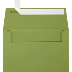JAM Paper A4 Self Seal Invitation Envelopes, 4 1/4" x 6 1/4", Avocado Green, 250/Pack (4872-27-250)* Business
