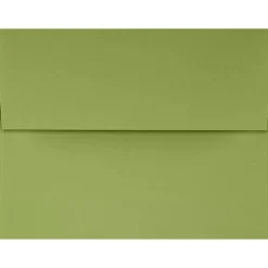 JAM Paper A4 Self Seal Invitation Envelopes, 4 1/4" x 6 1/4", Avocado Green, 50/Pack (4872-27-50)* Business