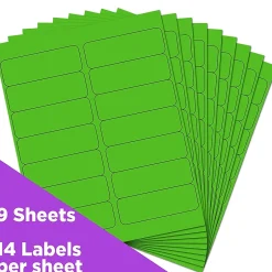 JAM Paper Address Labels, 1 1/3" x 4", , 14 Labels/Sheet, 9 Sheets/Pack (359329613)* Address Labels