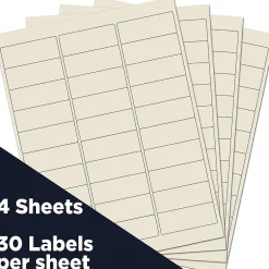 JAM Paper Address Labels, 1 x 2 5/8, , 30 Labels/Sheet, 4 Sheets/Pack (17966071)* Address Labels