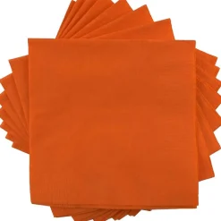 Napkins<JAM Paper Beverage Napkin, 2-ply, Orange, 40 Napkins/Pack (5255620725)