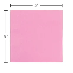 Napkins<JAM Paper Beverage Napkin, 2-ply, Baby Pink, 50 Napkins/Pack (5255620713)