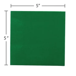 Napkins<JAM Paper Beverage Napkin, 2-ply, Green, 50 Napkins/Pack (255628199)