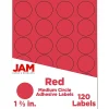 JAM Paper Circle Round Label Sticker Seals, 1" Diameter, Red, 24 Labels/Sheet, 5 Sheets/Pack (3147612194)* Shipping Labels