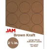 JAM Paper Circle Round Label Sticker Seals, 2.5 Inch Diameter, Brown Kraft, 120/Pack (2147618897)* Shipping Labels