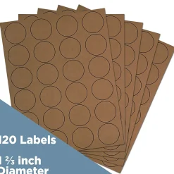 JAM Paper Circle Round Label Sticker Seals, 1 2/3 Inch Diameter, , 120/Pack (3147612192)* Shipping Labels