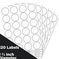 JAM Paper Circle Round Label Sticker Seals, 1.66