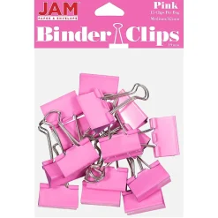 JAM Paper Colored Binder Clips, Medium, 5/8" Capacity, , 15/Pack (339BCPI) Pink Discount