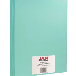 Hot Extra Heavyweight 130 lb. Cardstock Paper, 8.5" x 11", Turquoise, 25 Sheets/Pack (296131624) Card Stock