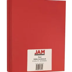 Extra Heavyweight 130 lb. Cardstock Paper, 8.5" x 11", Red, 25 Sheets/Pack (295731621) Card Stock