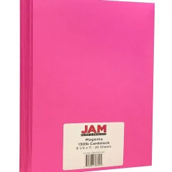 Outlet Extra Heavyweight 130 lb. Cardstock Paper, 8.5" x 11", Magenta Pink, 25 Sheets/Pack (296331630) Card Stock