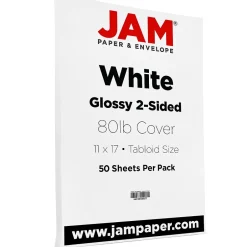 New Glossy 2-Sided Tabloid Cardstock, 80 lb., 11