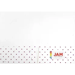 JAM Paper Handmade Two-Pocket Recycled Presentation Folders, White with Burgundy Dots, 100/Box (9935980B100) Sale