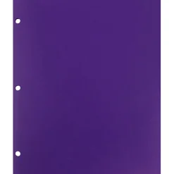 JAM Paper Heavy Duty 3 Hole Punch Two-Pocket Plastic Folders, , 6/Pack (383HHPPUB) Purple Clearance