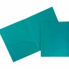 JAM Paper Heavy Duty 2-Pocket Folder, Teal Blue, 6/Pack (383hted) Best