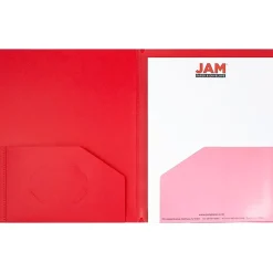 JAM Paper Heavy Duty 10-Pocket Plastic Folder Organizer, Red, 2/Pack (389MP10REJ) Hot