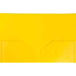 JAM Paper Heavy Duty 2-Pocket Plastic Folders, , 6/Pack (383HYED) Yellow Hot