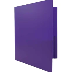 JAM Paper Heavy Duty Two-Pocket Plastic Folders, Purple, 108/Pack (0946179B) Online