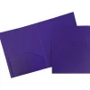 JAM Paper Heavy Duty Two-Pocket Plastic Folders, Purple, 6/Pack (383NPURPLED) Sale