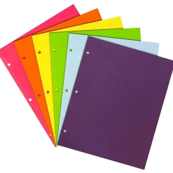 JAM Paper Laminated 3 Hole Punched, 2-Pocket Glossy Folders, Multicolored, Assorted Fashion Colors, 6/Pack (385GHPFASSRT) Sale