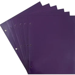 JAM Paper Laminated Glossy 3 Hole Punch Two-Pocket Folders, Purple, 6/Pack (385GHPPUA) Clearance