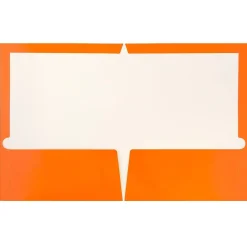JAM Paper Laminated 2-Pocket Glossy Presentation Folders, , 25/Pack (385GORD) Orange Clearance