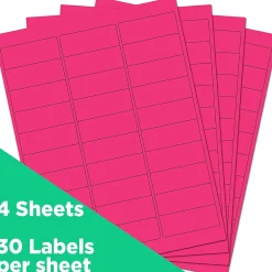 JAM Paper Laser/Inkjet Address Labels, 1 x 2 5/8, , 30 Labels/Sheet, 4 Sheets/Pack (354328011)* Address Labels