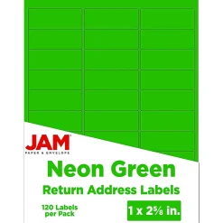 JAM Paper Laser/Inkjet Address Labels, 1" x 2 5/8", , 30 Labels/Sheet, 4 Sheets/Pack (3543284)* Address Labels