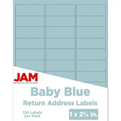 JAM Paper Laser/Inkjet Address Label, 1" x 2 5/8", , 30 Labels/Sheet, 4 Sheets/Pack (4052894)* Address Labels
