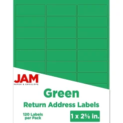 JAM Paper Laser/Inkjet Mailing Address Label, 1" x 2 5/8", , 30 Labels/Sheet, 4 Sheets/Pack (302725772)* Address Labels