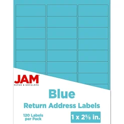 JAM Paper Laser/Inkjet Mailing Address Labels, 1" x 2 5/8", , 120 Labels/Pack (302725762)* Address Labels