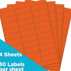 JAM Paper Laser/Inkjet Mailing Address Label, 1" x 2 5/8", , 30 Labels/Sheet, 4 Sheets/Pack (302725782)* Address Labels