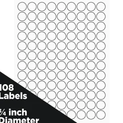JAM Paper Laser/Inkjet Round Multipurpose Labels, 0.75