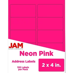 JAM Paper Laser/Inkjet Shipping Labels, 2" x 4", , 10 Labels/Sheet, 12 Sheets/Pack (354328023)* Shipping Labels