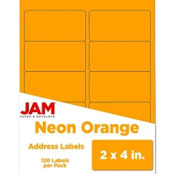 JAM Paper Laser/Inkjet Shipping Labels, 2" x 4", , 10 Labels/Sheet, 12 Sheets/Pack (35432826)* Shipping Labels