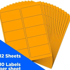 JAM Paper Laser/Inkjet Shipping Labels, 2" x 4", , 10 Labels/Sheet, 12 Sheets/Pack (35432826)* Shipping Labels