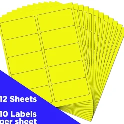 JAM Paper Laser/Inkjet Shipping Labels, 2" x 4", , 10 Labels/Sheet, 12 Sheets/Pack (3543282)* Shipping Labels