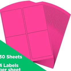 JAM Paper Laser/Inkjet Shipping Labels, 4" x 5", , 4 Labels/Sheet, 30 Sheets/Pack (354329165)* Shipping Labels