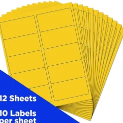 JAM Paper Laser/Inkjet Shipping Address Labels, 2" x 4", , 10 Labels/Sheet, 12 Sheets/Pack (302724410)* Address Labels
