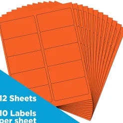 JAM Paper Laser/Inkjet Shipping Address Labels, 2" x 4", , 10 Labels/Sheet, 12 Sheets/Pack (302725784)* Address Labels