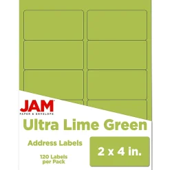 JAM Paper Laser/Inkjet Shipping Address Labels, 2" x 4", , 10 Labels/Sheet, 12 Sheets/Pack (302724405)* Address Labels