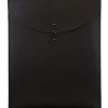 JAM Paper ® Leather Portfolio Open End Envelope with Button and String, 9.5 x 12.5, Black, Sold Individually (CF65LBL)* Catalog
