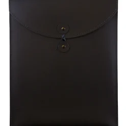 JAM Paper ® Leather Portfolio Open End Envelope with Button and String, 9.5 x 12.5, Black, Sold Individually (CF65LBL)* Catalog