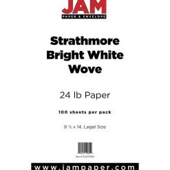 Outlet ® Legal Strathmore 24lb Paper, 8.5 x 14, Bright White Wove, 100 Sheets/Pack (2203719135) Resume Paper