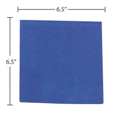 Napkins<JAM Paper Lunch Napkin, 2-ply, Blue, 50 Napkins/Pack (6255620718)