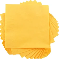 Napkins<JAM Paper Lunch Napkin, 2-ply, Yellow, 50 Napkins/Pack (255621945)
