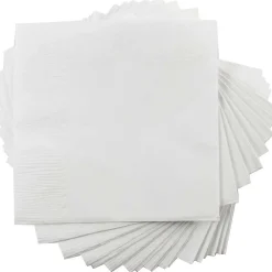 Napkins<JAM Paper Medium Lunch Napkins, 2-Ply, White, 50 Napkins/Pack (6255620732)